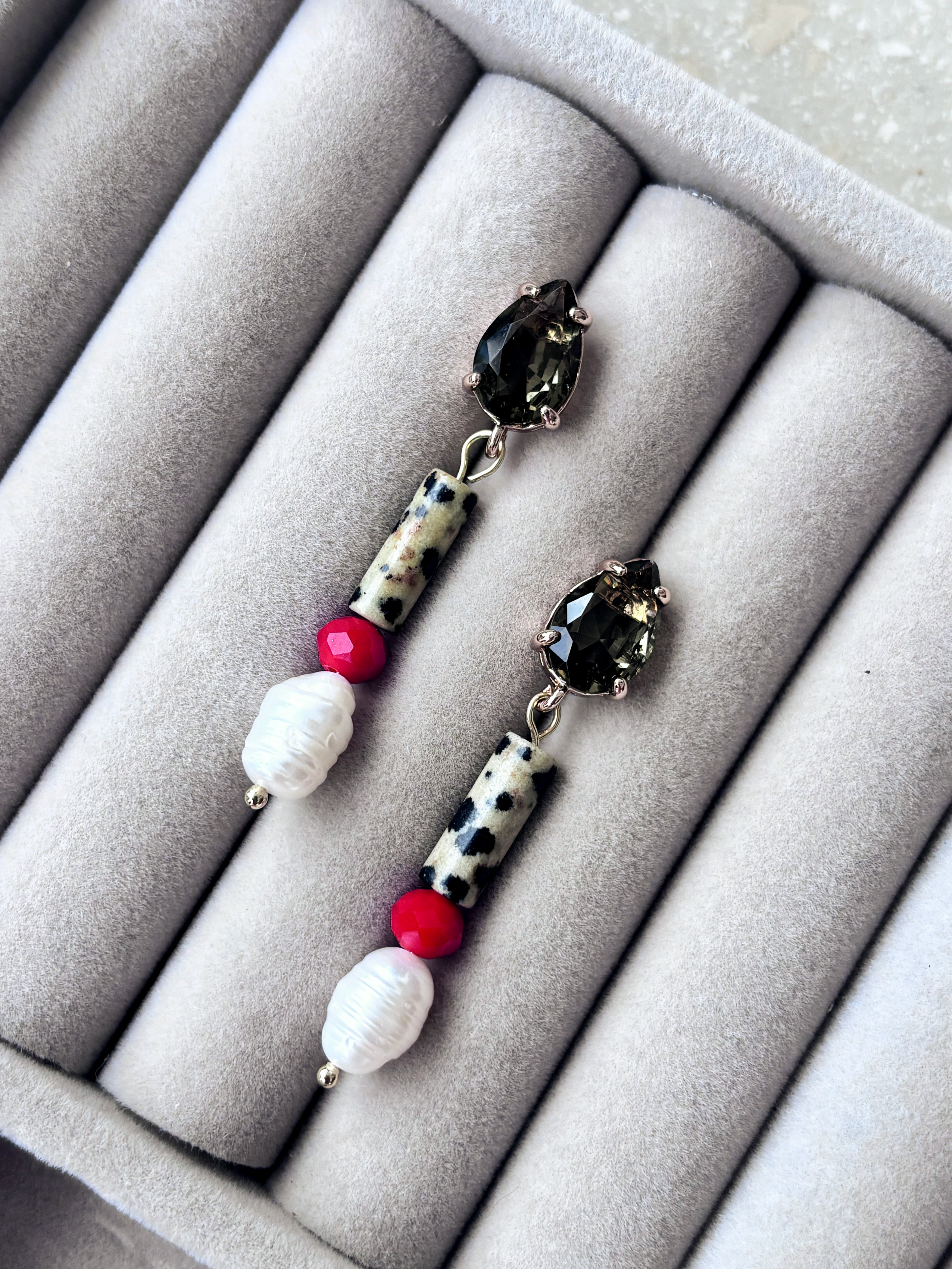 Touch of Red Guinea Pearls