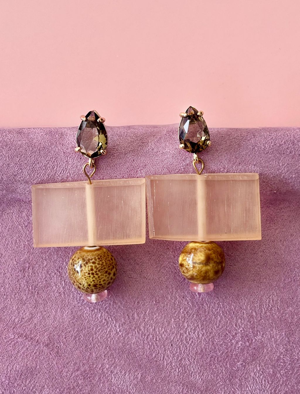 Pink Glass Mondrian Drops