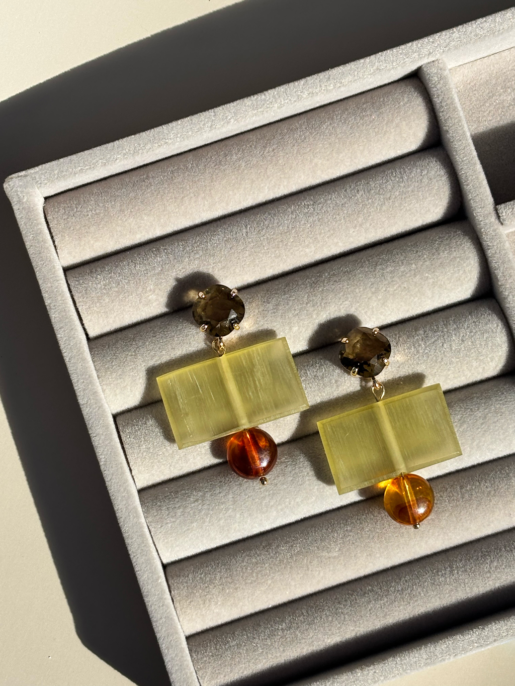 Yellow Glass Mondrian Drops